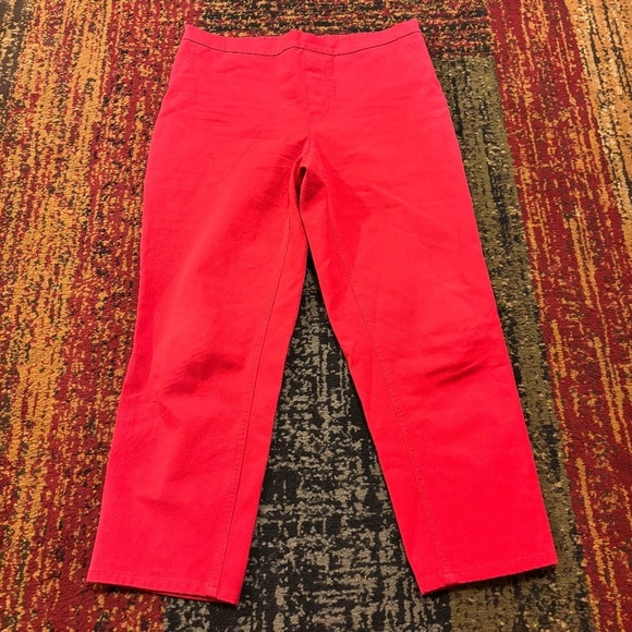 Isaac Mizrahi Live size 12 petite red pull on pants - Picture 1 of 7